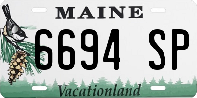 ME license plate 6694SP