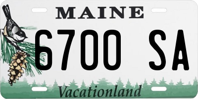 ME license plate 6700SA