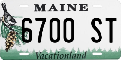 ME license plate 6700ST