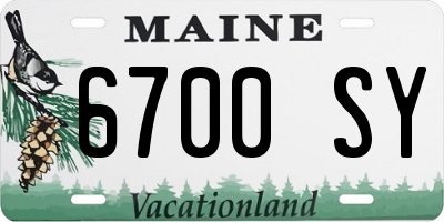 ME license plate 6700SY
