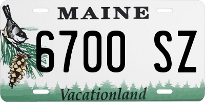 ME license plate 6700SZ