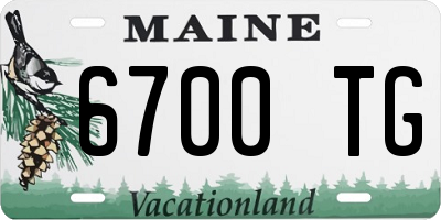ME license plate 6700TG
