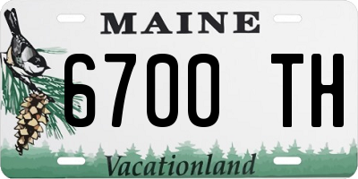 ME license plate 6700TH