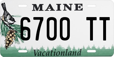ME license plate 6700TT