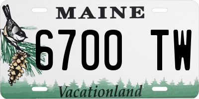 ME license plate 6700TW