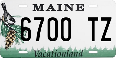 ME license plate 6700TZ