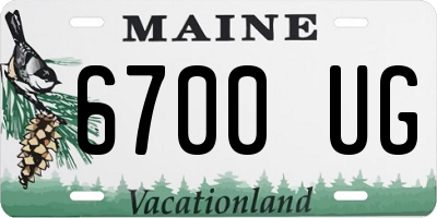 ME license plate 6700UG