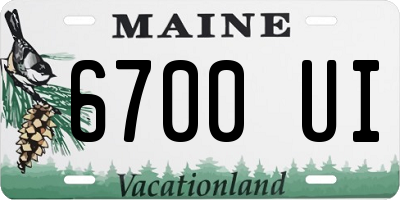 ME license plate 6700UI