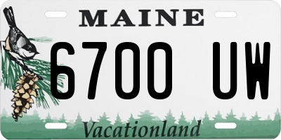 ME license plate 6700UW