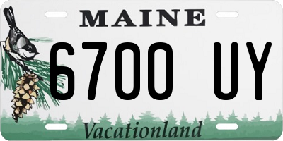 ME license plate 6700UY