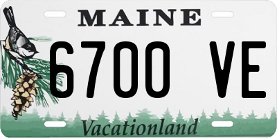 ME license plate 6700VE