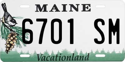 ME license plate 6701SM