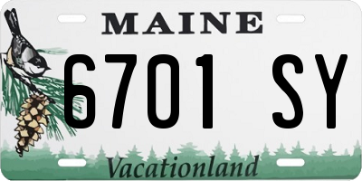 ME license plate 6701SY