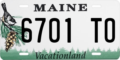 ME license plate 6701TO