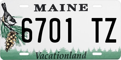 ME license plate 6701TZ