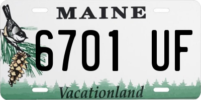 ME license plate 6701UF