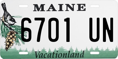 ME license plate 6701UN
