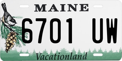 ME license plate 6701UW