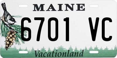 ME license plate 6701VC