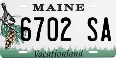 ME license plate 6702SA