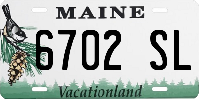 ME license plate 6702SL