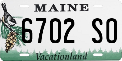 ME license plate 6702SO