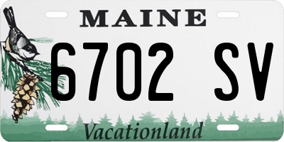 ME license plate 6702SV