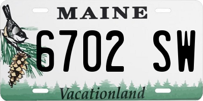 ME license plate 6702SW