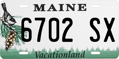 ME license plate 6702SX