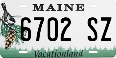 ME license plate 6702SZ