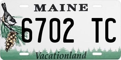 ME license plate 6702TC