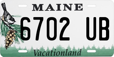 ME license plate 6702UB