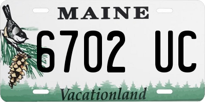 ME license plate 6702UC