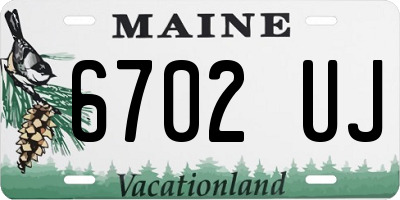 ME license plate 6702UJ