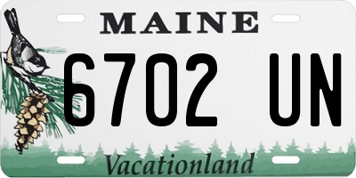 ME license plate 6702UN