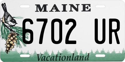 ME license plate 6702UR