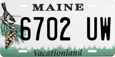 ME license plate 6702UW