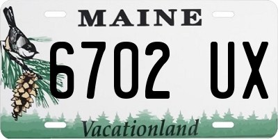 ME license plate 6702UX