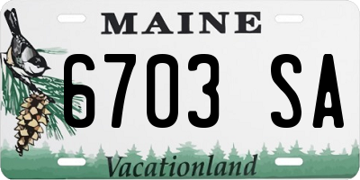 ME license plate 6703SA