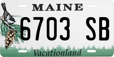 ME license plate 6703SB