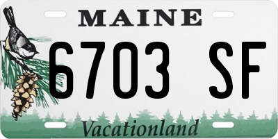 ME license plate 6703SF