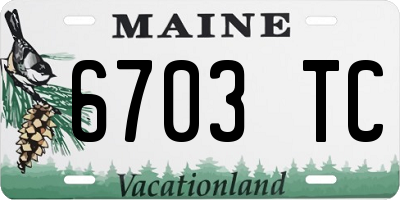ME license plate 6703TC