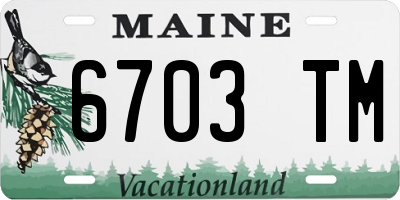 ME license plate 6703TM