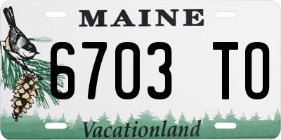 ME license plate 6703TO