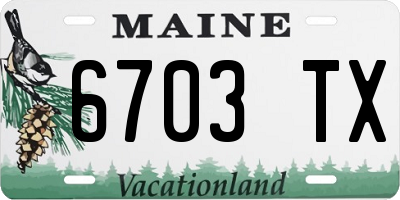 ME license plate 6703TX
