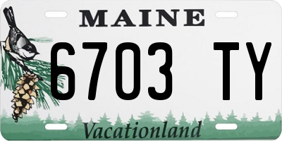 ME license plate 6703TY