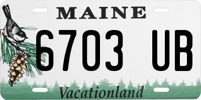 ME license plate 6703UB