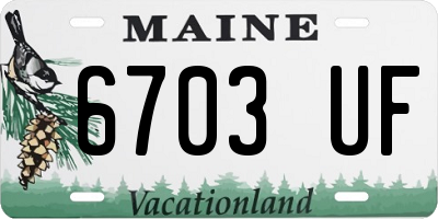 ME license plate 6703UF