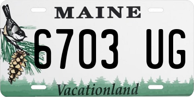 ME license plate 6703UG