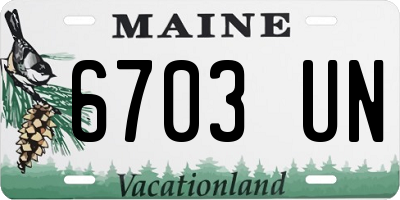 ME license plate 6703UN